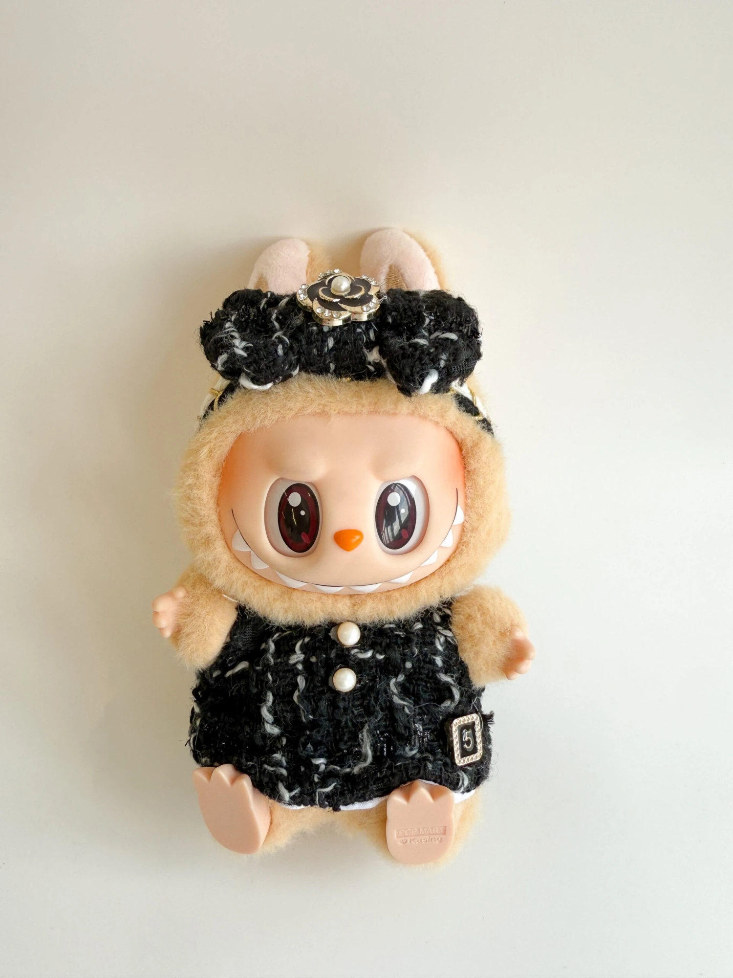 Labubu Classic Black Tweed Dress & Bow Set - Coco Inspired 3 Labubu Classic Black Tweed Dress & Bow Set - Coco Inspired