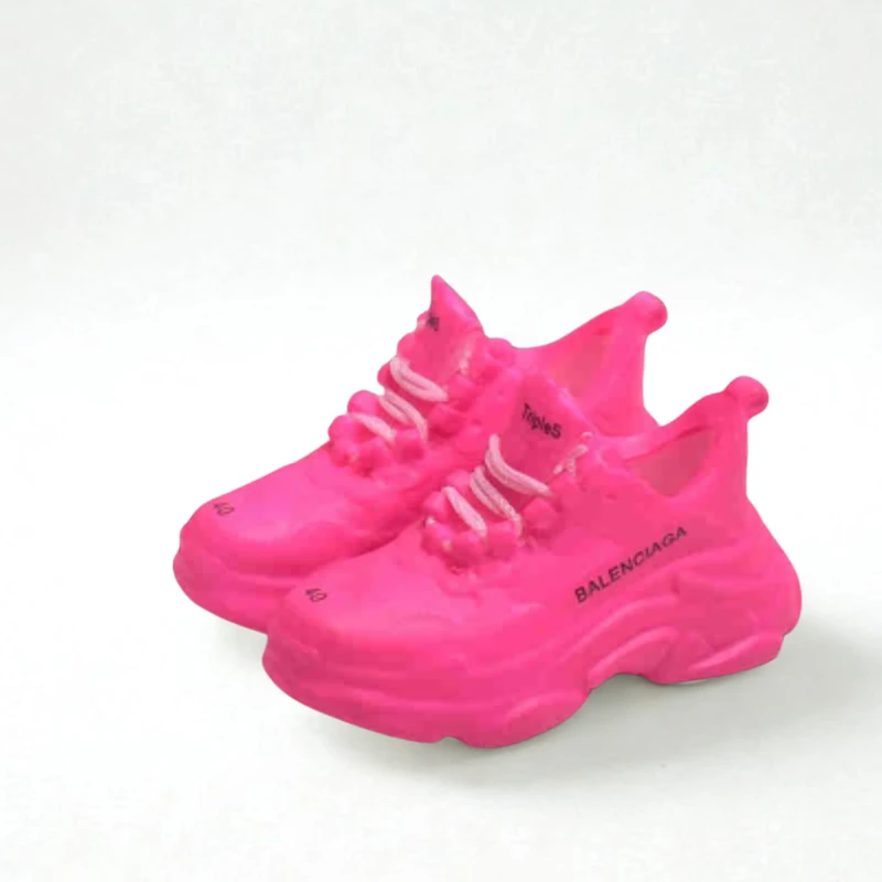Labubu Designer Triple S Miniature Sneakers - Neon Pink 3 Labubu Designer Triple S Miniature Sneakers - Neon Pink