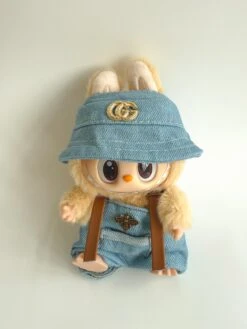 Labubu Denim Visor & Overalls Set - GG Inspired
