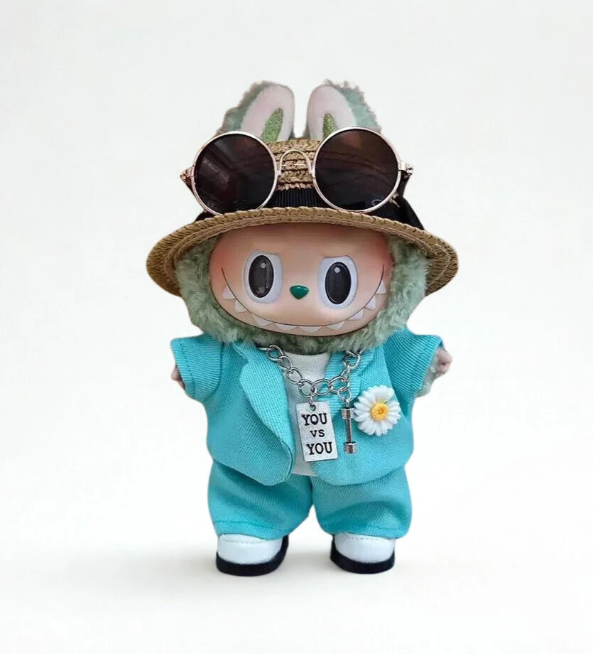 Labubu Light Blue Gentleman Fashion Set - G-Dragon Inspired Collection (7 Items) 3 Labubu Light Blue Gentleman Fashion Set - G-Dragon Inspired Collection (7 Items)