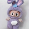 Labubu Bunny Hoodie Set - Purple With Pink Ears & Fluffy Tail (17cm)
