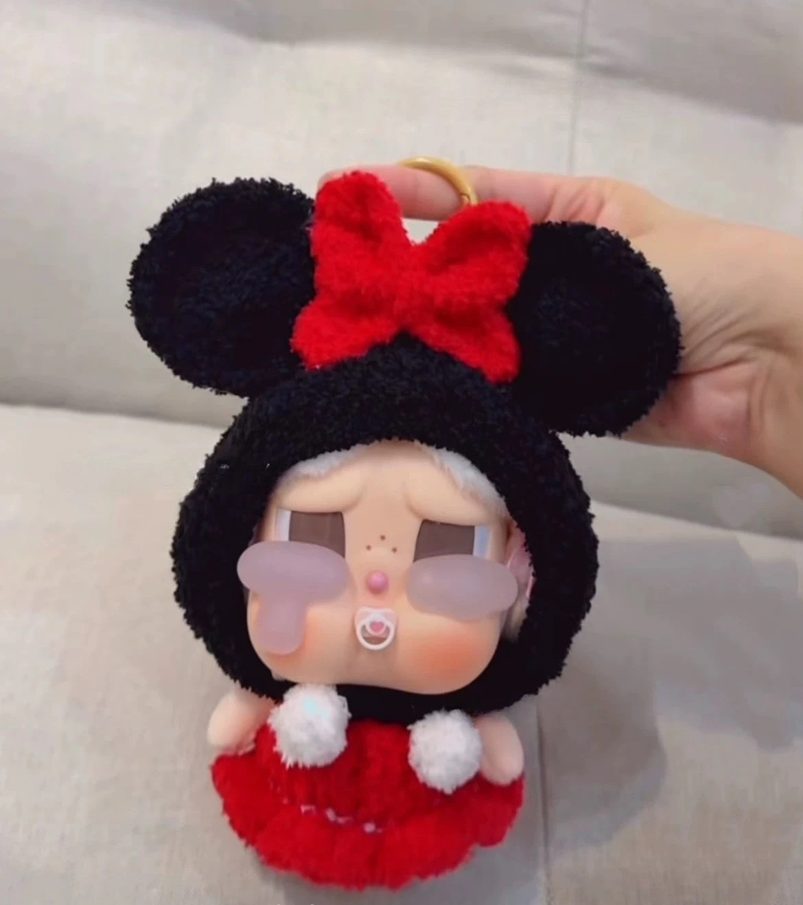 Crybaby Girl Mouse Character Outfit - Black Hood With Red Bow 3 Crybaby Girl Mouse Character Outfit - Black Hood With Red Bow