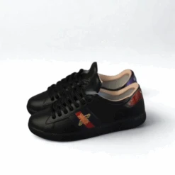 Labubu Designer GG Miniature Sneakers - Black With Blue-Red Stripe
