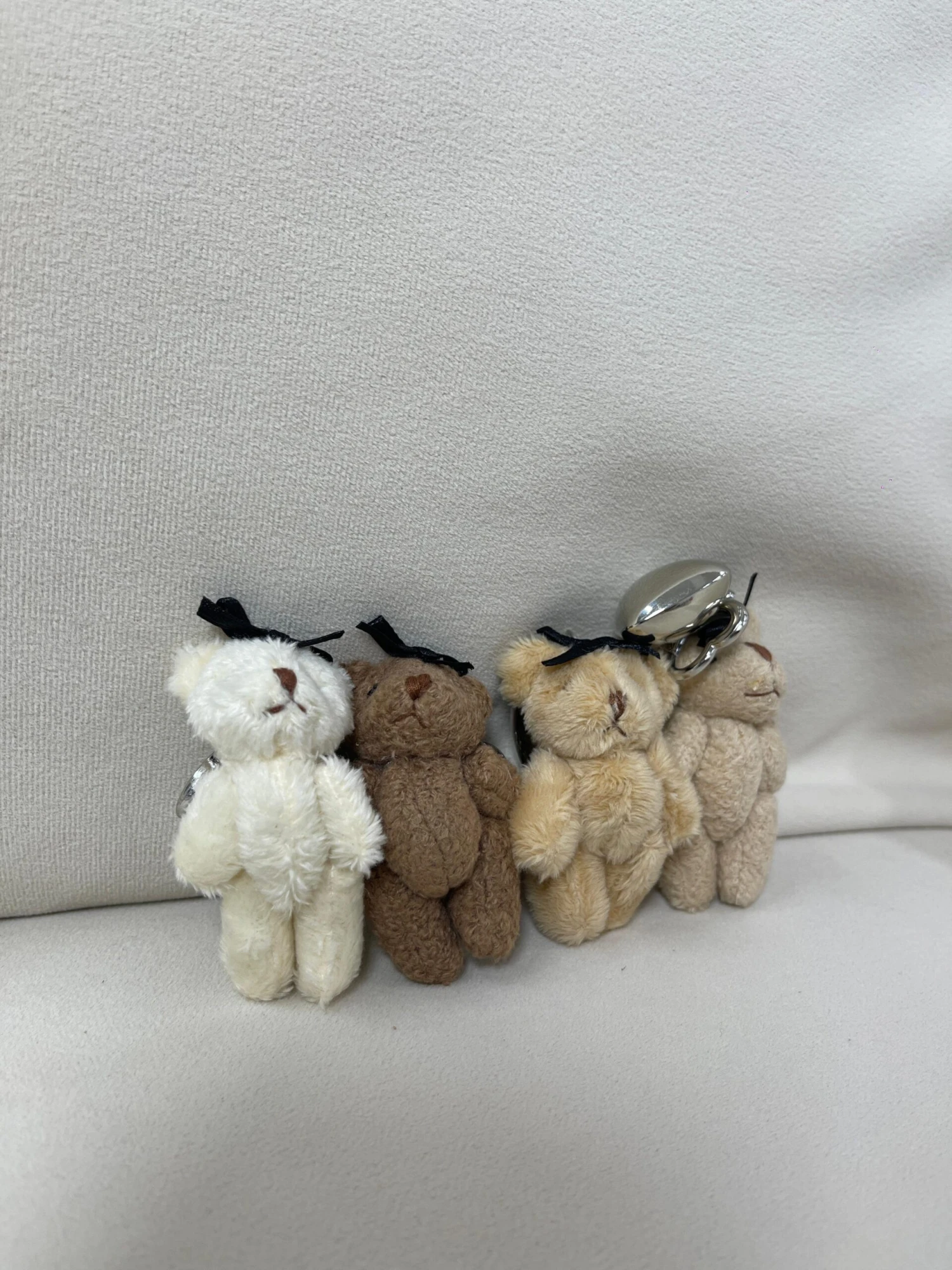 Petite Plush Teddy Bag Charm With Silver Heart 5 Petite Plush Teddy Bag Charm With Silver Heart - Image 3