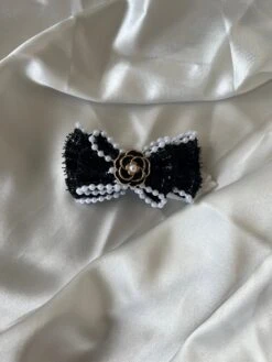 Labubu Tweed Elegance Set - Black Pearl Bow & Gold Brooch Detail (17cm) -Bobby Sales 9040E0CC 9203 4DA9 AA5A E09376473265