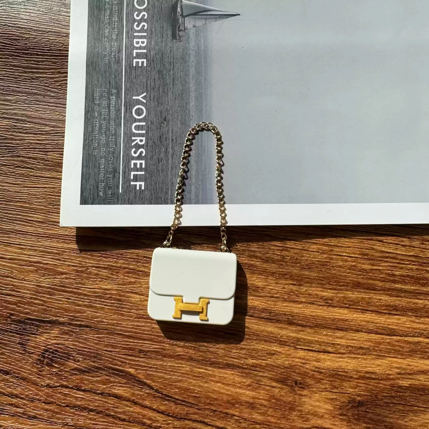 Labubu Mini Constance Bag - White With Gold Accent 3 Labubu Mini Constance Bag - White With Gold Accent
