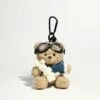 Bunny-Holding Aviator Teddy Bag Charm