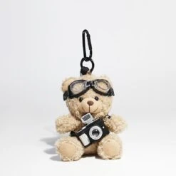 Camera-Holding Aviator Teddy Bag Charm
