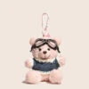Blue Sweater Pink Aviator Bear Bag Charm -Bobby Sales IMG 4319