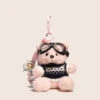 Black And White Sweater Pink Aviator Bear Bag Charm -Bobby Sales IMG 4320