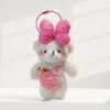Pink Bow White Teddy Bear Bag Charm -Bobby Sales IMG 4721
