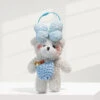 Blue Bow White Teddy Bear Bag Charm 1 Blue Bow White Teddy Bear Bag Charm -Bobby Sales IMG 4723