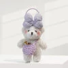 Lavender Bow White Teddy Bear Bag Charm -Bobby Sales IMG 4724