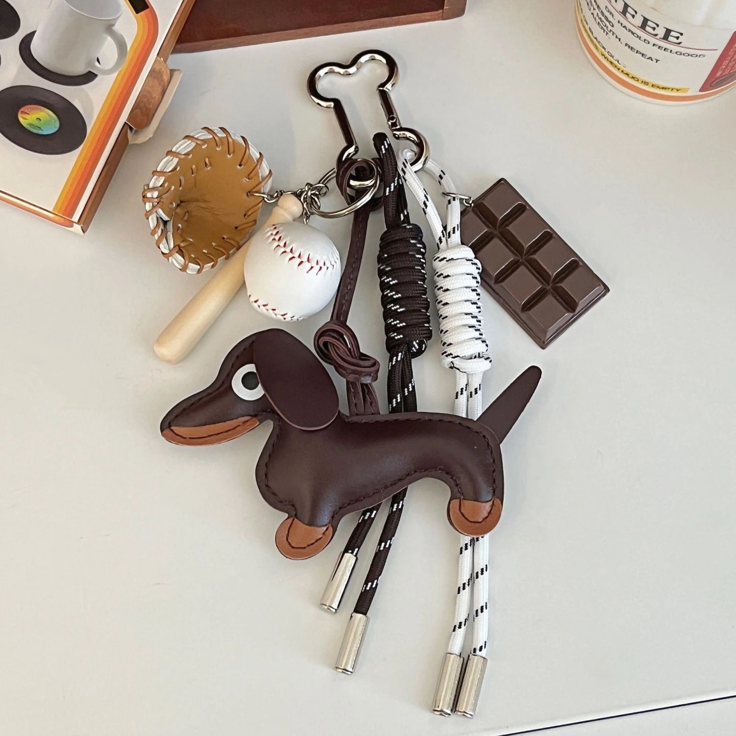 Playful Dachshund Baseball Bag Charm 4 Playful Dachshund Baseball Bag Charm - Image 2
