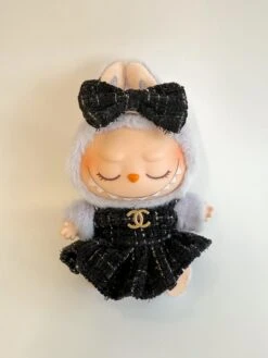 Labubu Haute Couture Black Tweed Dress Set - Coco Inspired