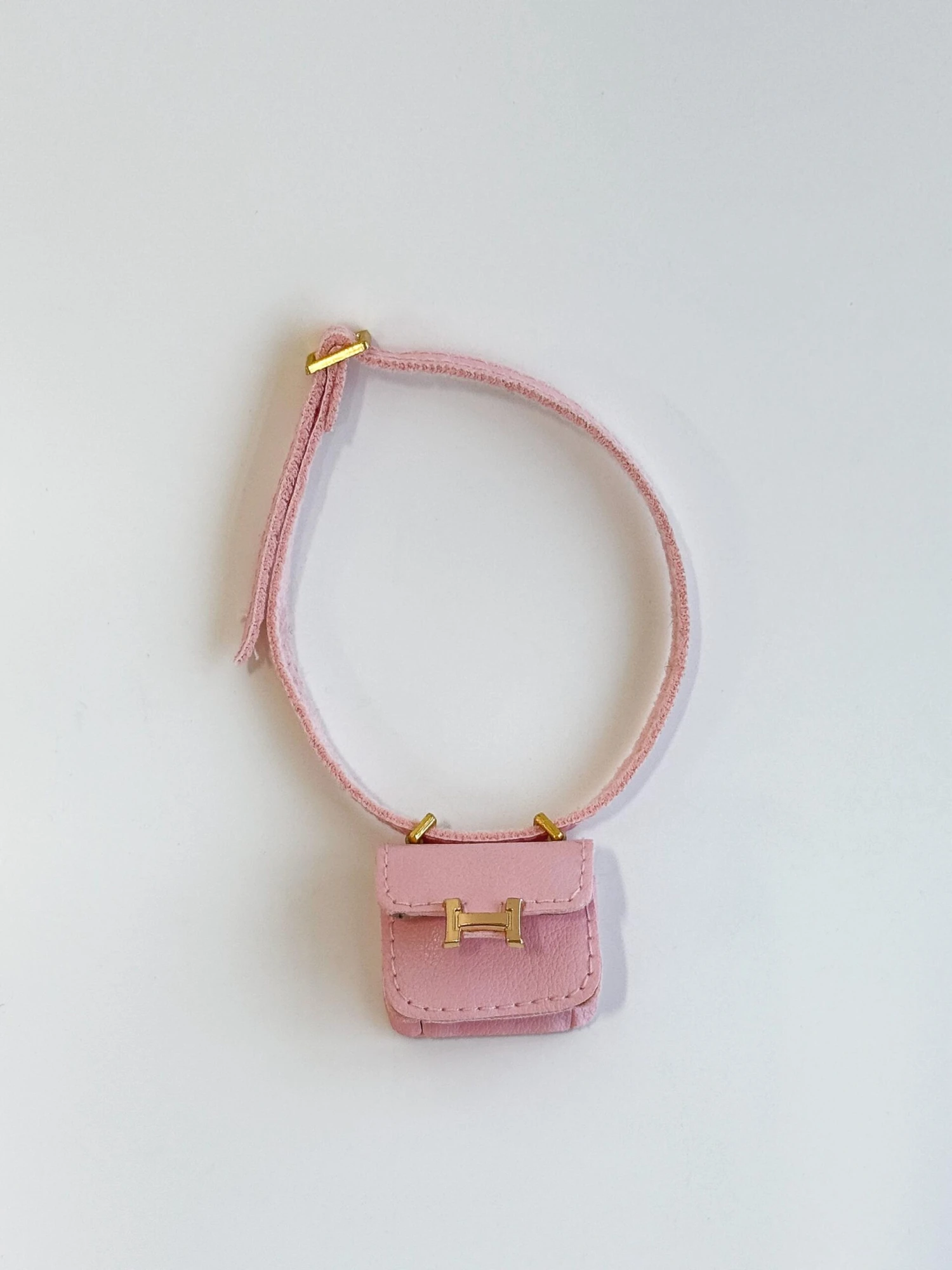 Labubu Mini Micro Flap Crossbody - Pink With Gold Accent 3 Labubu Mini Micro Flap Crossbody - Pink With Gold Accent