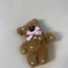 Fluffy Teddy Bear Hair Clip With Rhinestone Bow