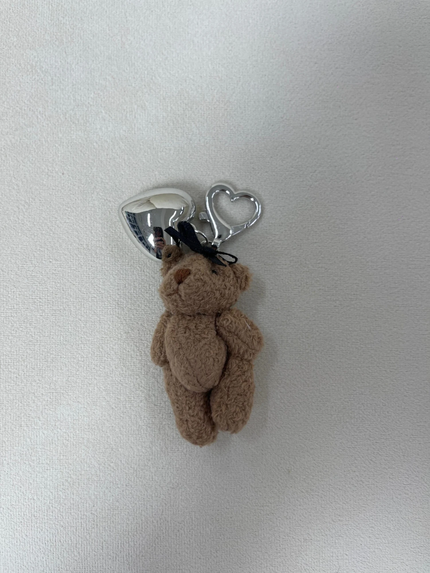 Petite Plush Teddy Bag Charm With Silver Heart 9 Petite Plush Teddy Bag Charm With Silver Heart - Image 7