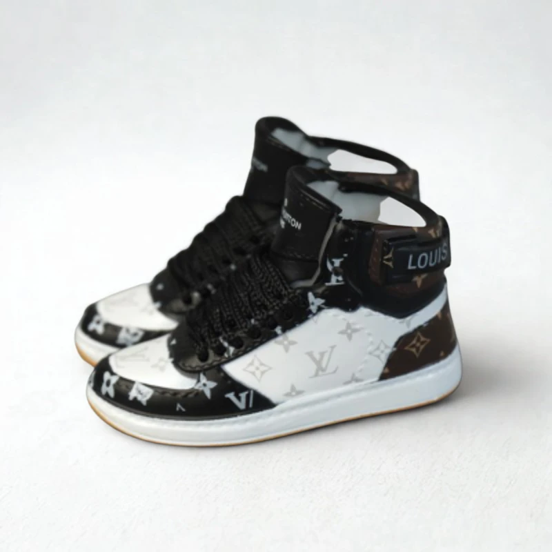 Labubu L.V. Inspired High-Top Miniature Sneakers - Monogram Mix 3 Labubu L.V. Inspired High-Top Miniature Sneakers - Monogram Mix