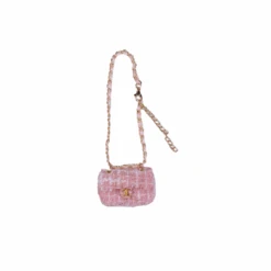 Labubu Miniature Tweed Flap Bag - Coco Inspired